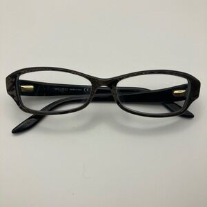 Jimmy Choo Eyeglasses Designer Frames Italy Brown Green Snakeskin w/Gold Accents